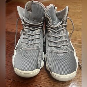 adidas Men's Gray Pinstripe High-Top Sneakers